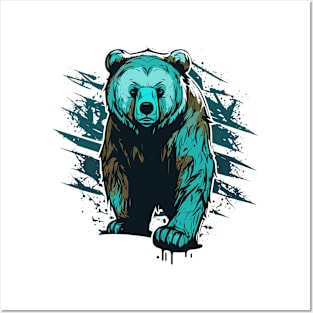 Graffiti Paint Grizzly Bear Creative Posters and Art